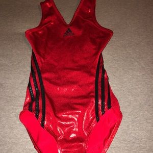 never worn adidas red and black gymnastics leotard